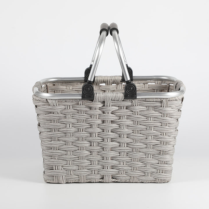 Women's Portable Shopping Basket with Aluminum Handle Bowlift