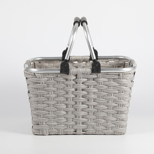 Women's Portable Shopping Basket with Aluminum Handle Bowlift