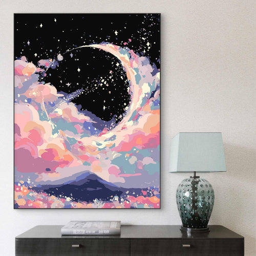 Dreamy Celestial Landscape Canvas Art Bowlift