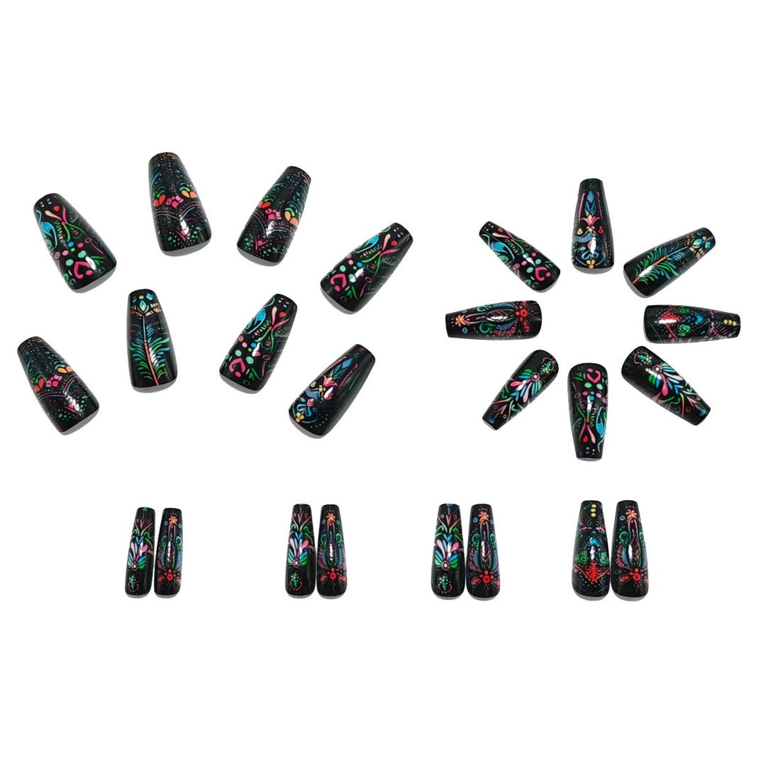 Artificial Nails in Creative Mandala Design Bowlift