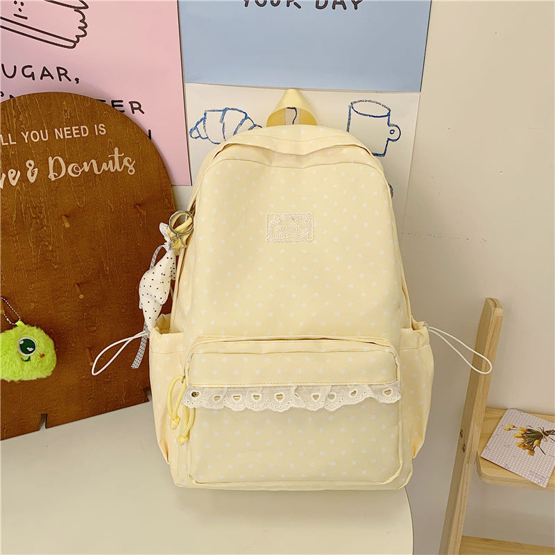 Star Patterned School Backpack