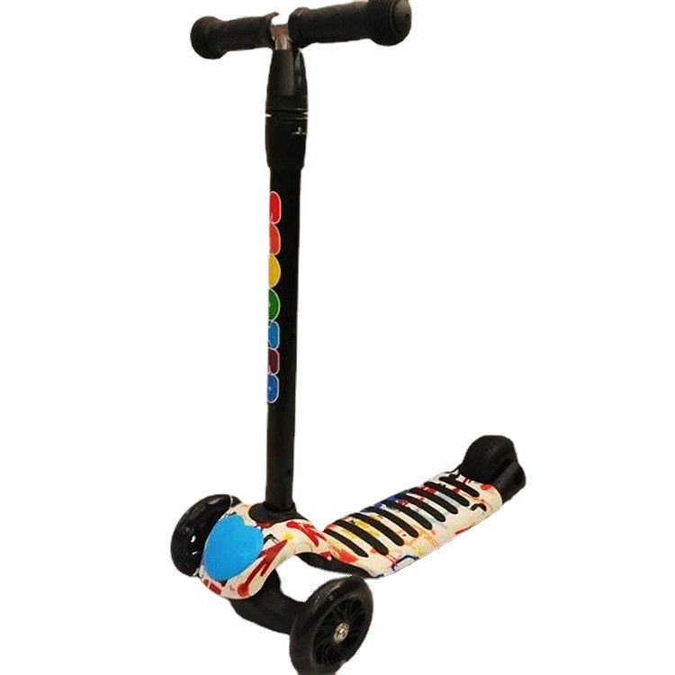 Stylized Three-Wheel Kickboard Scooter Bowlift