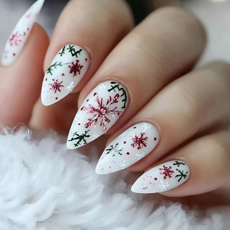 Creative Nail Art with Festive Snowflake Design Bowlift