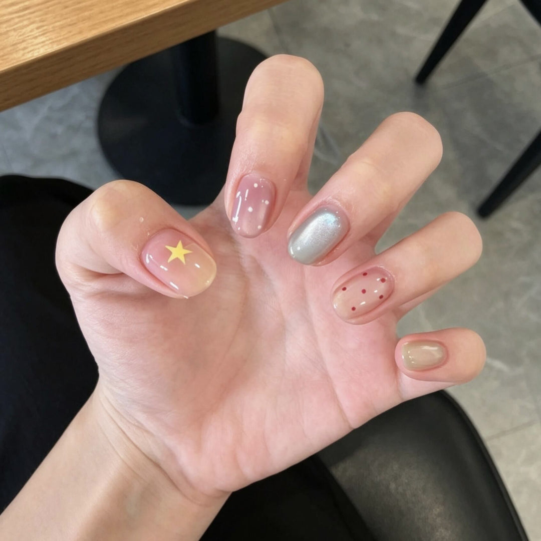 Premium Glittering Press-On Nail Extensions Bowlift