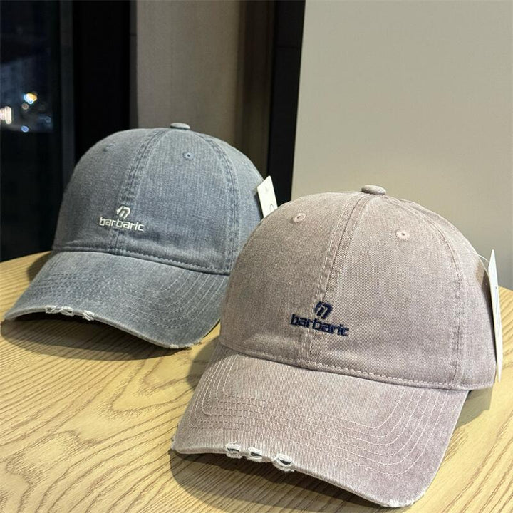 Men's Distressed Cotton Twill Baseball Cap Bowlift