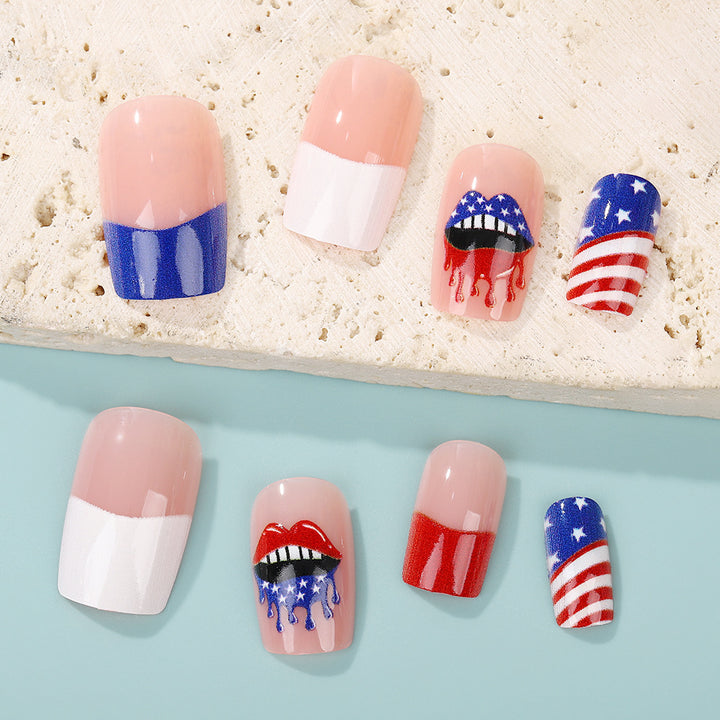 Patriotic style artificial nails Bowlift