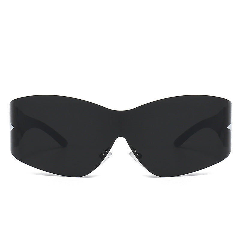 Sleek Shield Sunglasses with Star Accent Bowlift