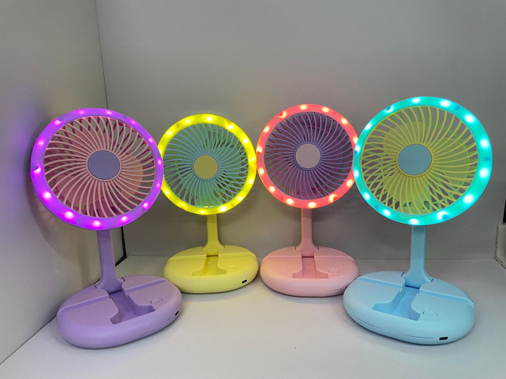 Unisex Creative LED Table Fan with Rotatable Head Bowlift