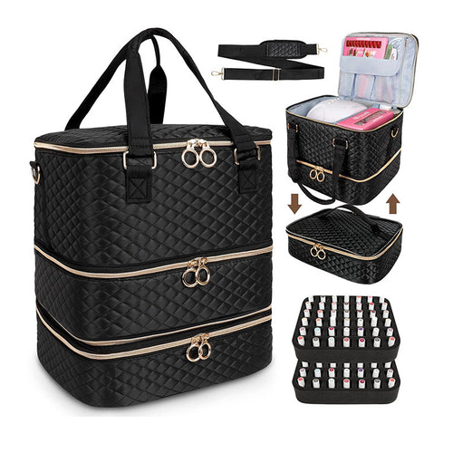 Cosmetic Organizer Bag with Multi-Level Design Bowlift