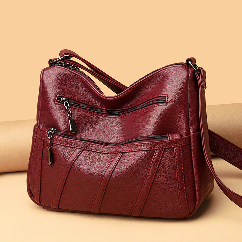 Elegant Zip-Detail Shoulder Bag Bowlift
