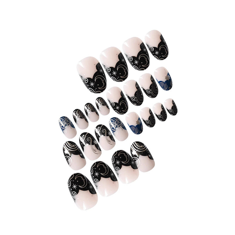 Artistic Galaxy-Themed Press-On Nails Bowlift