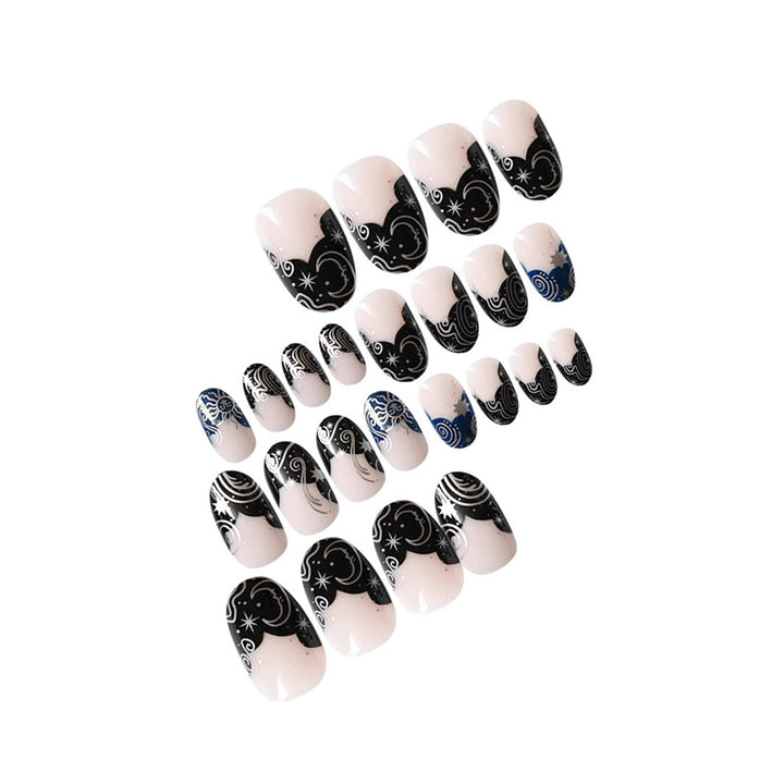 Artistic Galaxy-Themed Press-On Nails Bowlift