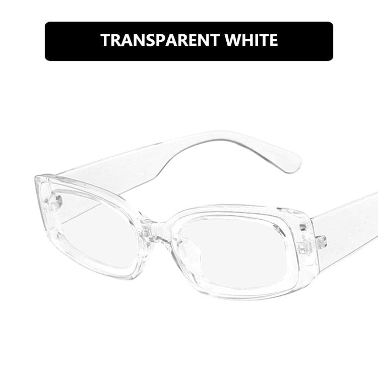 Women's futuristic square sunglasses with transparent frame design and UV protection Bowlift