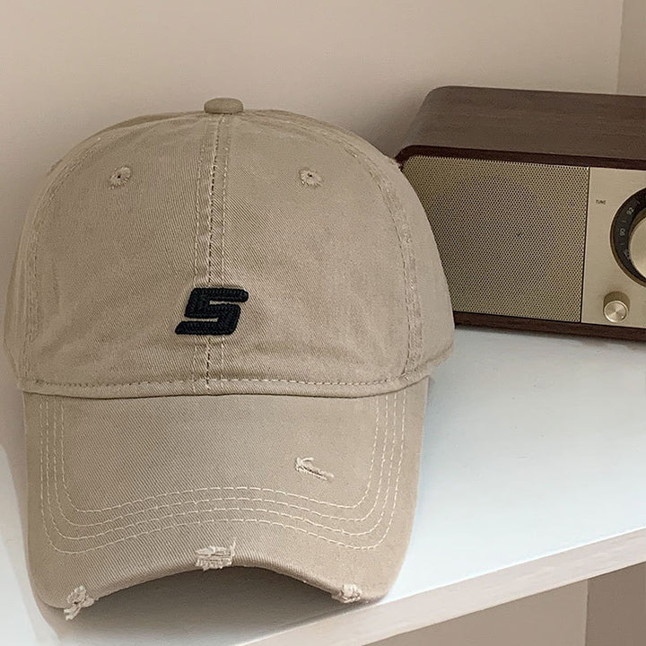 Men's Distressed Cotton Adjustable Baseball Cap Bowlift