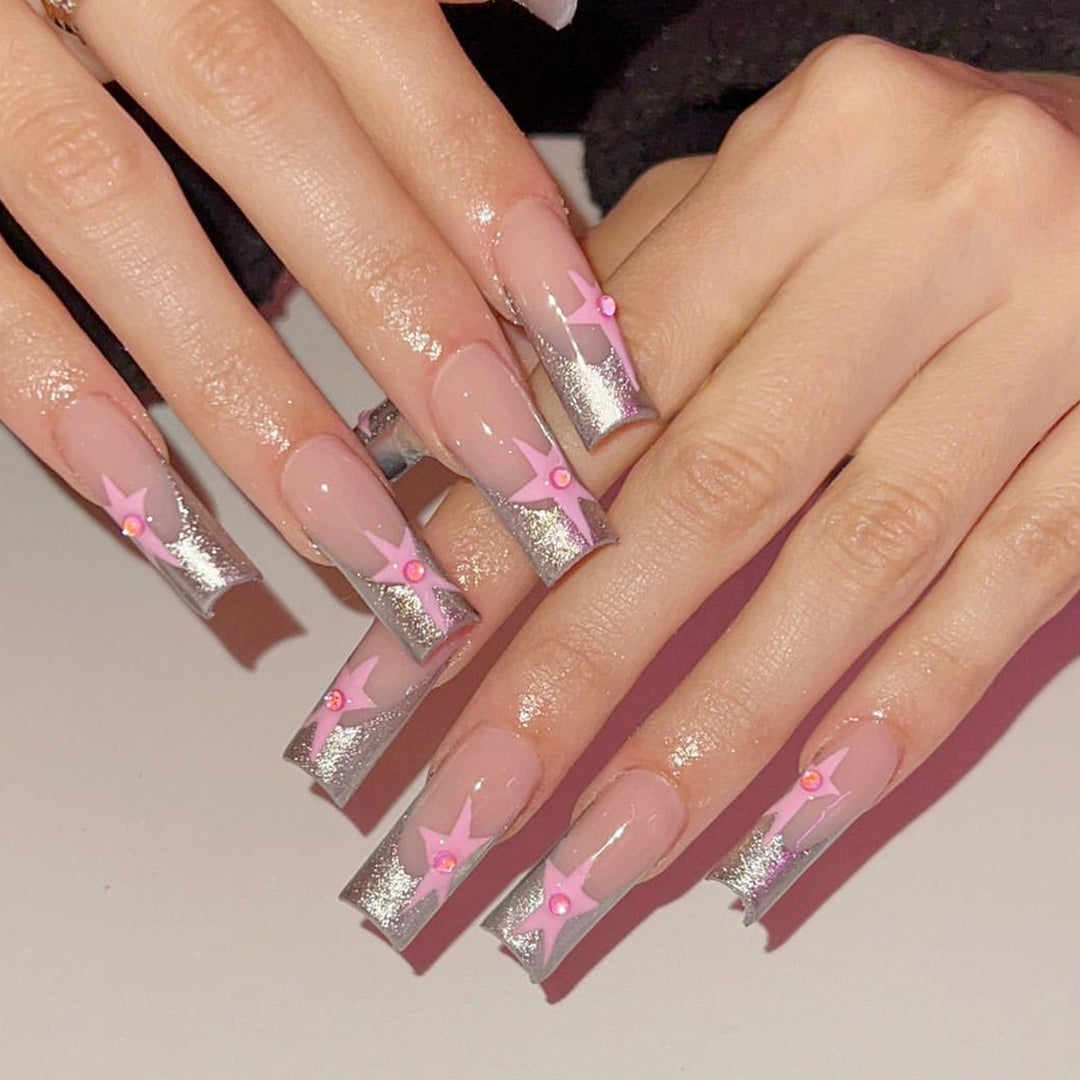 3D Star Accented Nail Art Extensions Bowlift