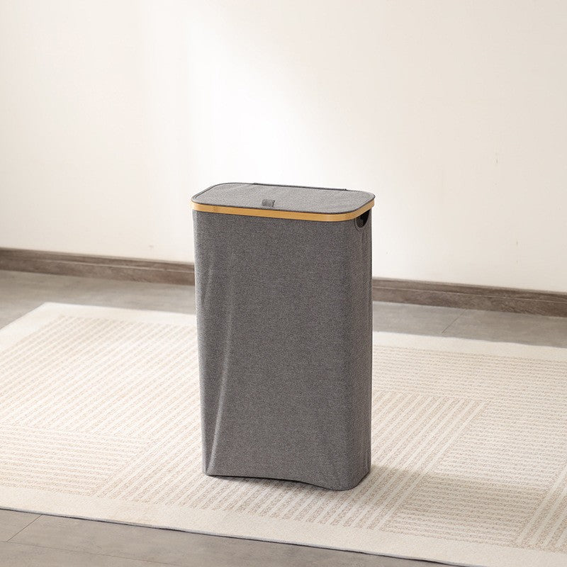Elegant waste bin with bamboo lid Bowlift