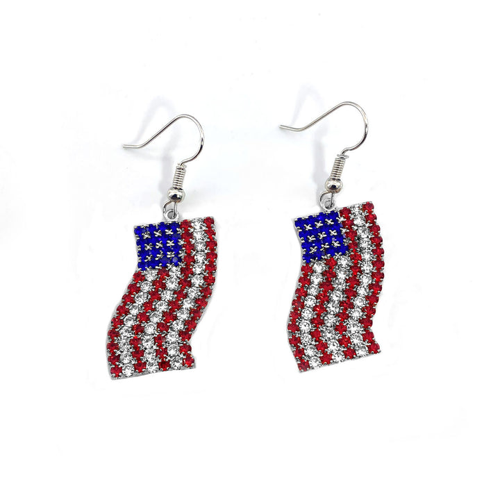 Ladies long sparkling crystal tassel earrings with geometric stud closure Bowlift