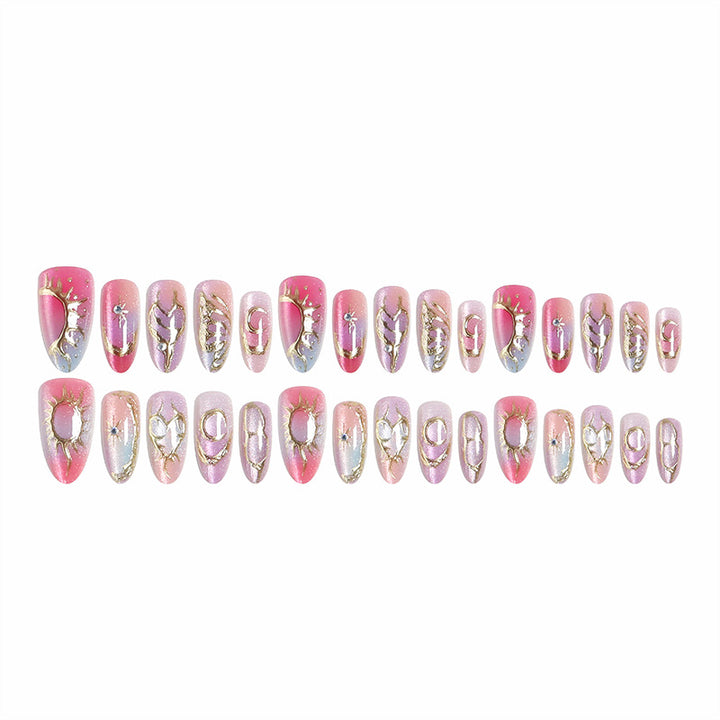 Elegant and creative artificial nails with metallic accents Bowlift