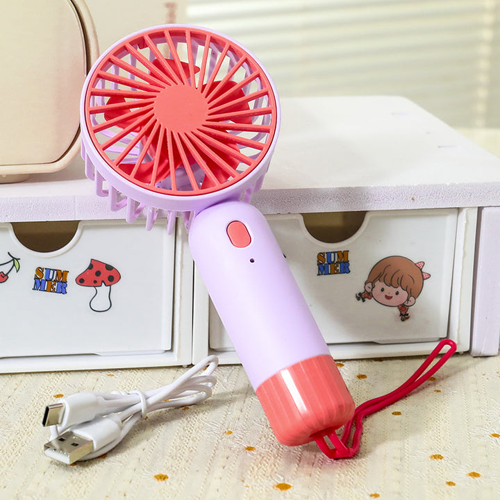 Women's Portable Mini Fan with Ergonomic Grip and USB Charging Function Bowlift