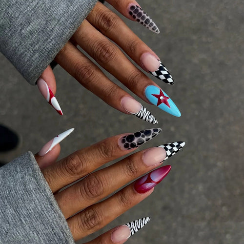 Artistic Press-On Nail Set Bowlift
