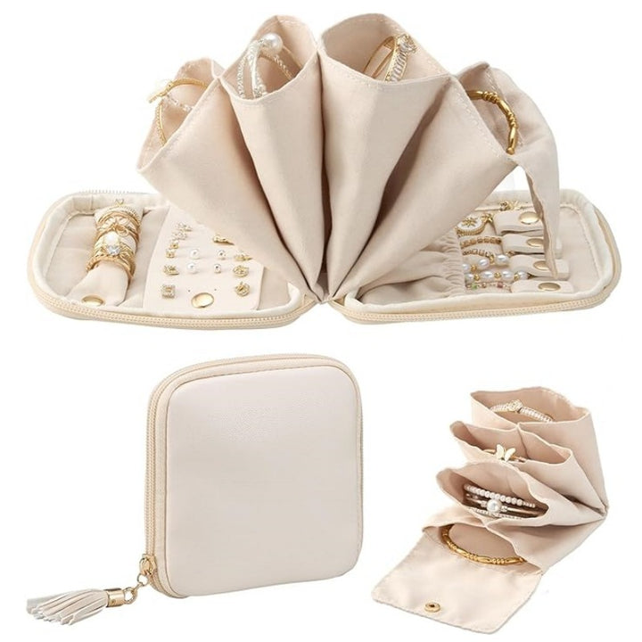 Jewelry Organizer Bag with Multifunctional Interior Layout Bowlift
