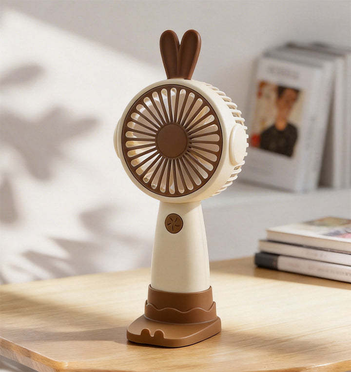 Cute Bunny-Themed Mini Handheld Fan Bowlift