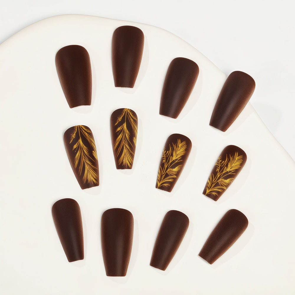 Artificial nails with elegant botanical design Bowlift