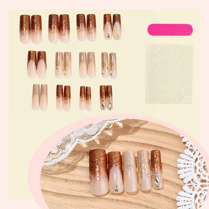 Glamorous Glitter Gradient Press-On Nails Bowlift