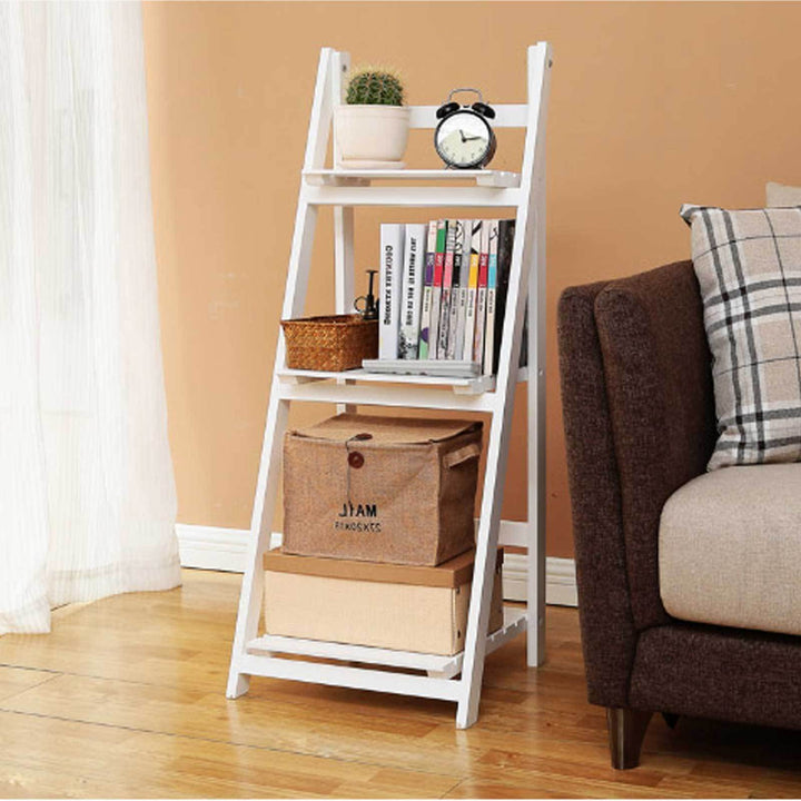Multi-Tiered Wooden Ladder Shelf Bowlift