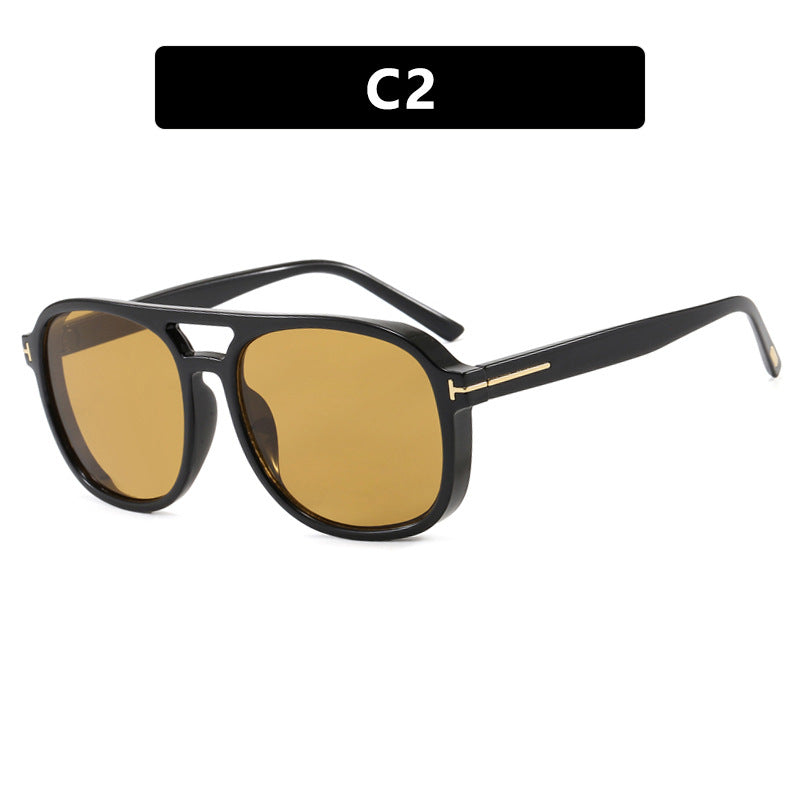 Women's square sunglasses with luxurious plastic frame and mirrored lenses Bowlift