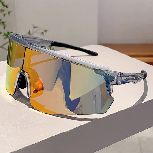 Unisex nan sporty performance sunglasses with continuous visor lens and shatterproof polycarbonate lens Bowlift