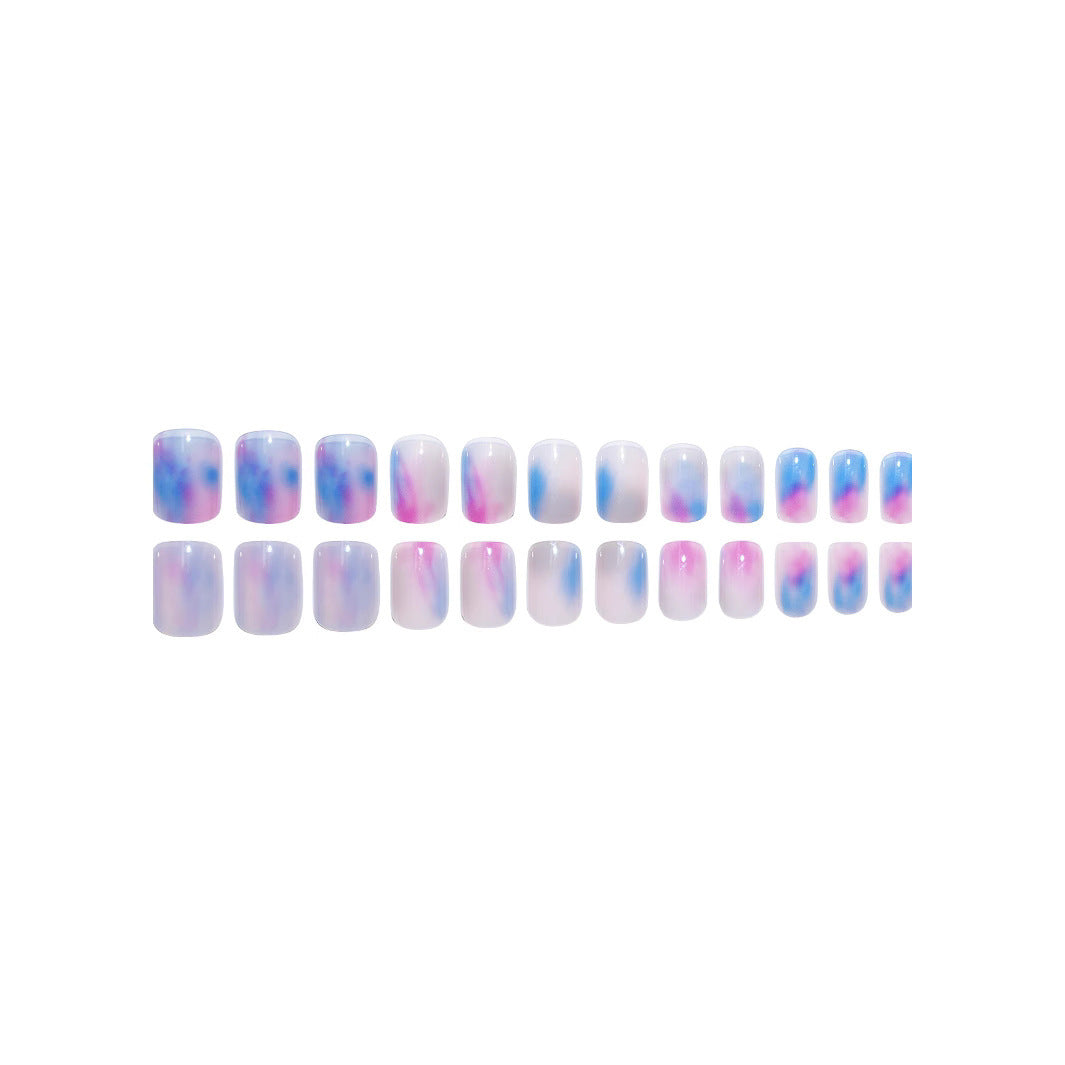Artistic Watercolor Nail Extensions Bowlift