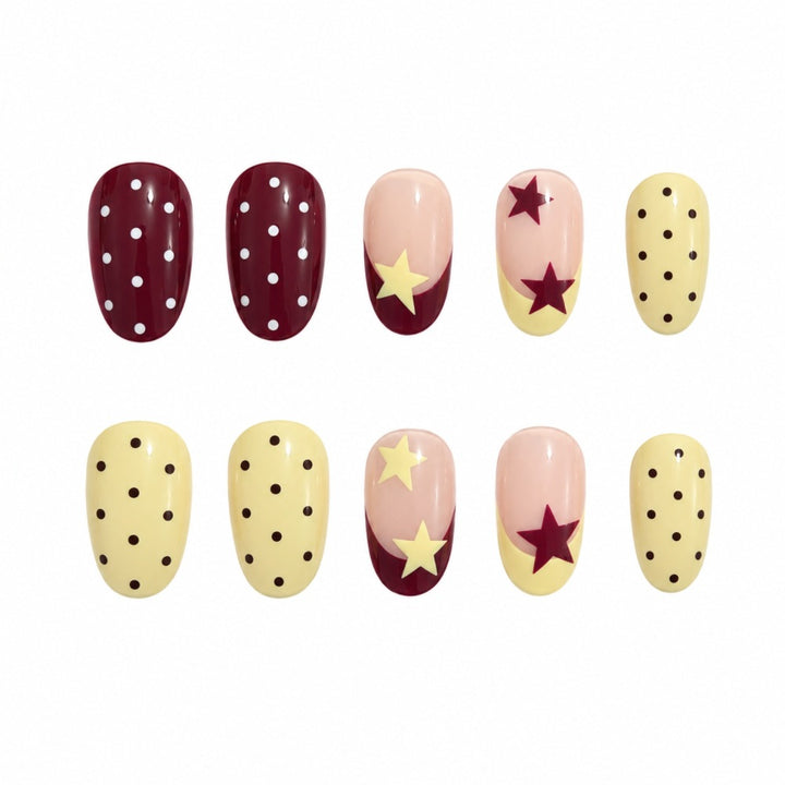 Stylish star design artificial nails Bowlift