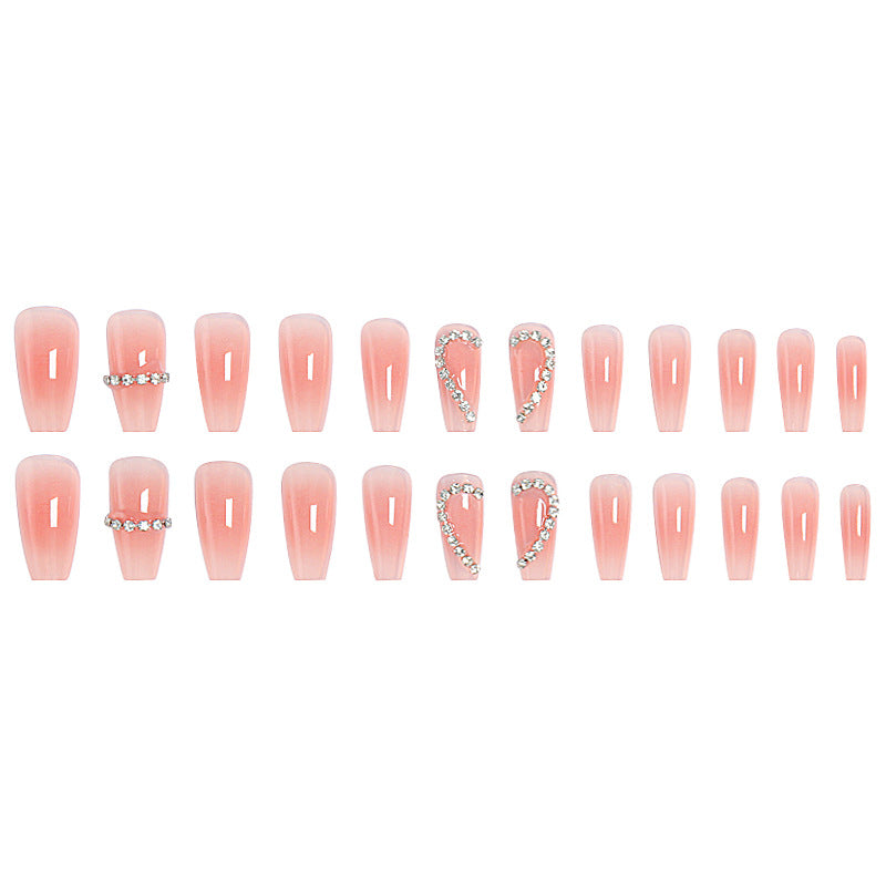 Artificial nails with romantic heart decorations Bowlift
