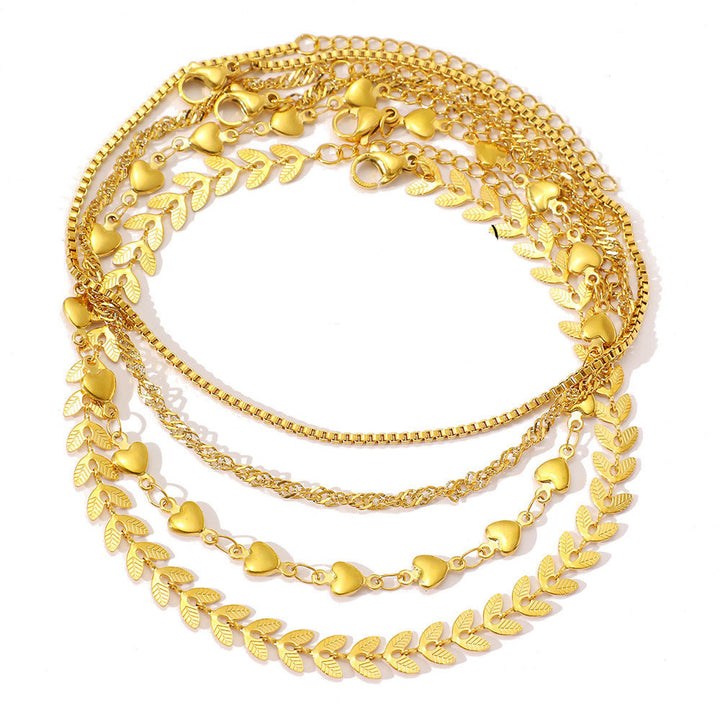 Elegant Layered Heart Charm Necklace Bowlift