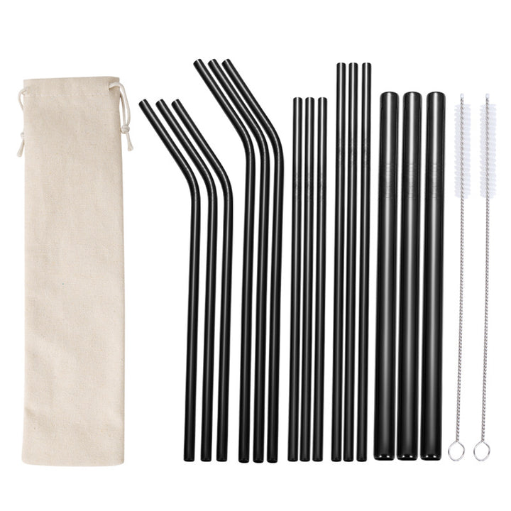 Stainless Steel Straw Set with Cleaning Brushes Bowlift