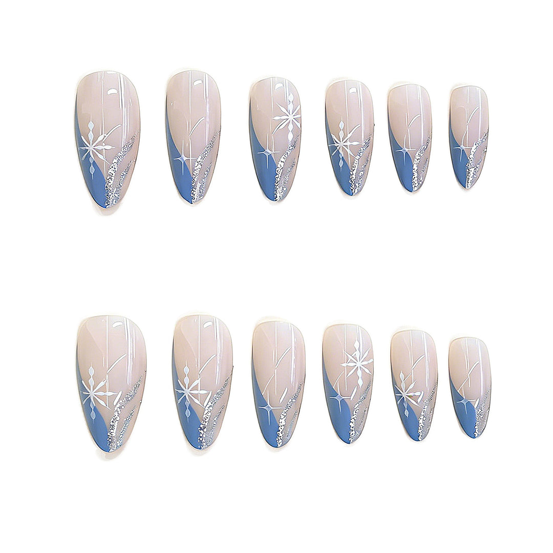 Artistic Floral Design Press-On Nails Bowlift