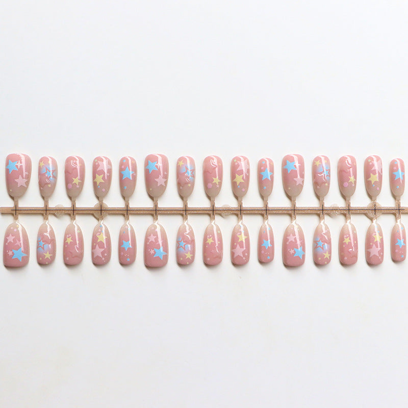 Whimsical Star-Themed Press-On Nail Set Bowlift
