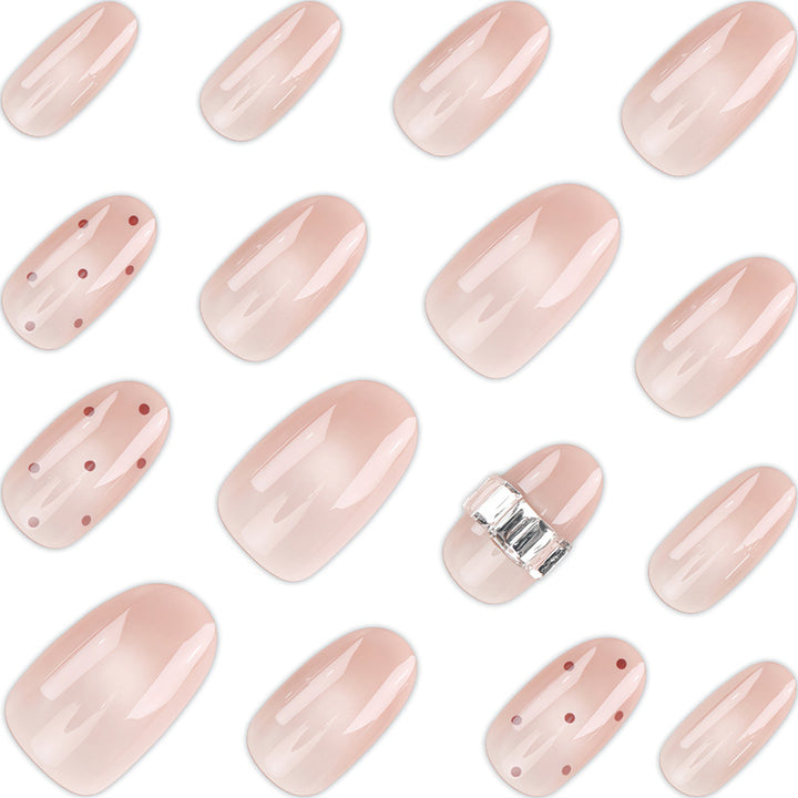Elegant Decorative Press-On Nail Set with Accents Bowlift