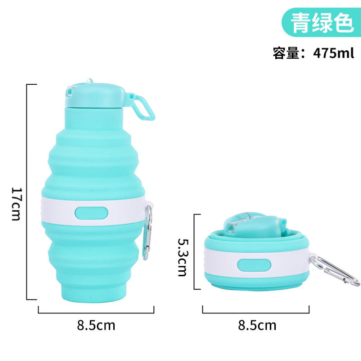 Women's collapsible silicone water bottle with carabiner Bowlift