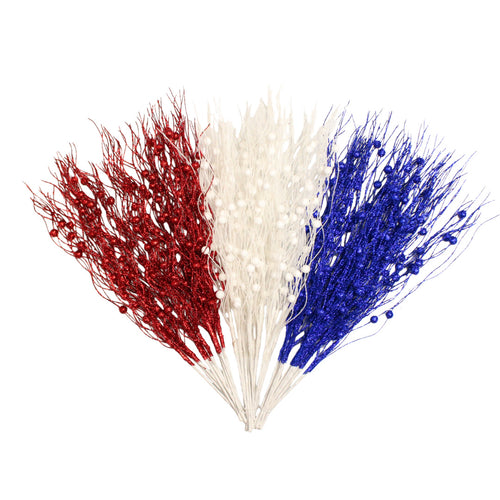Unisex decorative deco branch with star and berry appliqués, flexible branch structure Bowlift