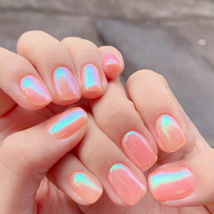 Iridescent Glossy Nail Tips Bowlift