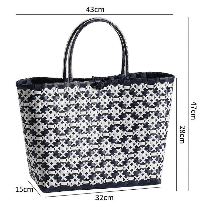 Stylish Woven Beach Tote Bowlift