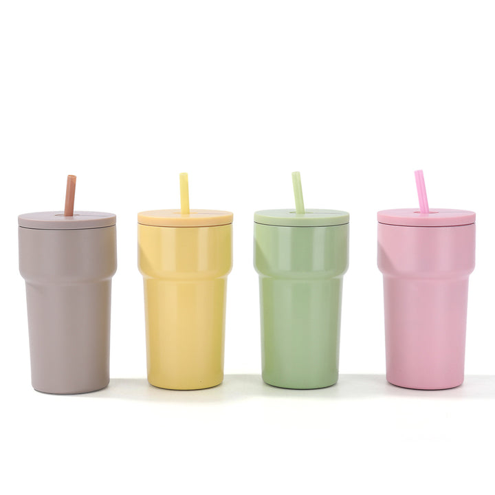 Unisex Insulated Drinking Cup with Dust Protection Lid and Straw Bowlift