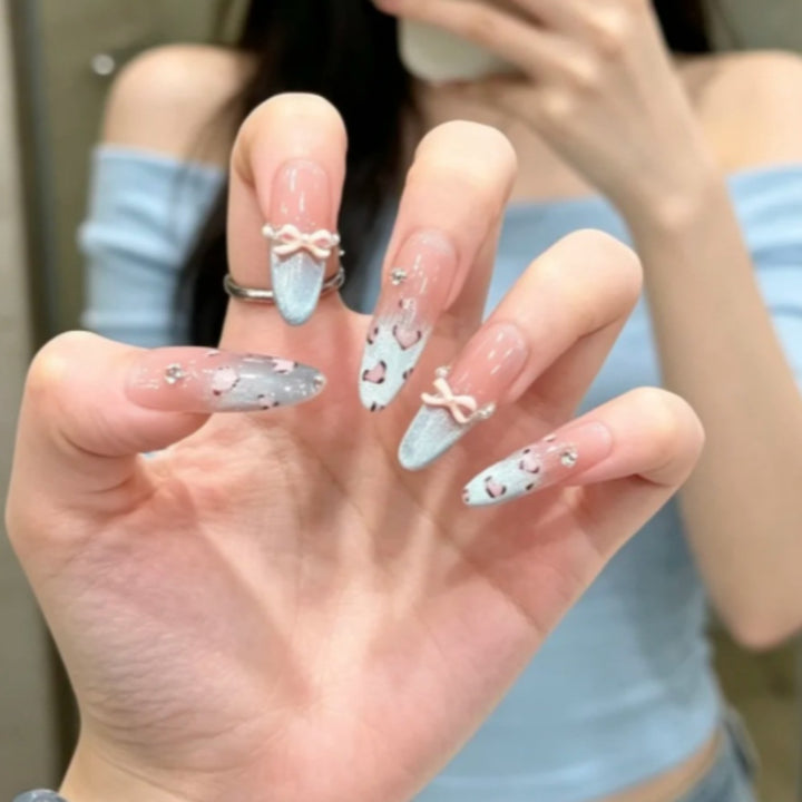 Advanced Glitter-Enhanced Press-On Nail Set Bowlift