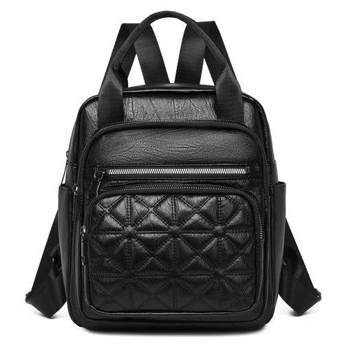 Quilted Leather Multi-Functional Backpack