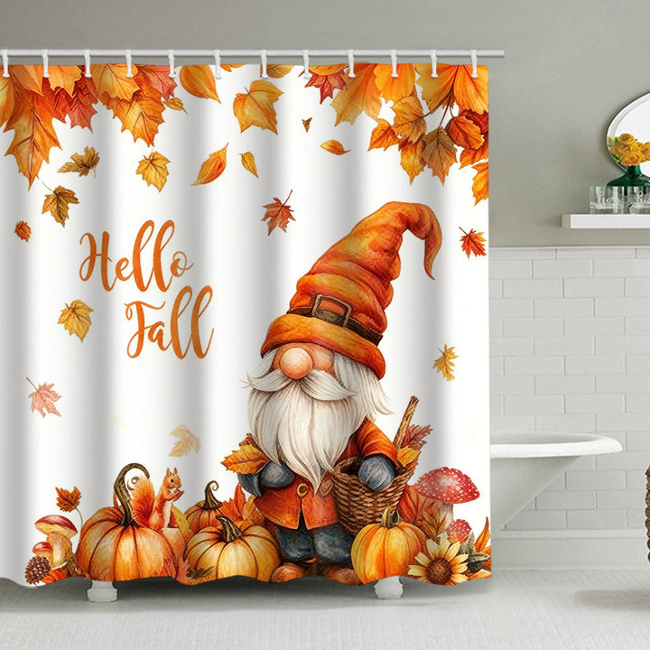 Artistic Pumpkin Print Shower Curtain Bowlift