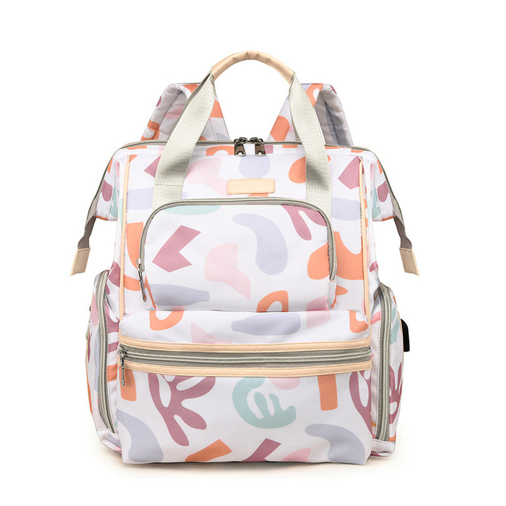 Multi-Functional Patterned Diaper Backpack Bowlift