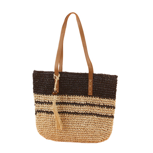 Structured straw tote bag Bowlift