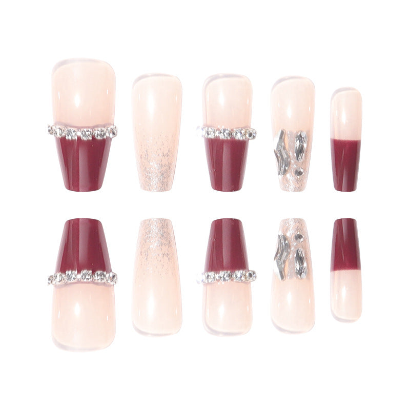 Rhinestone-Embellished Stiletto Press-On Nails Bowlift 1789085992